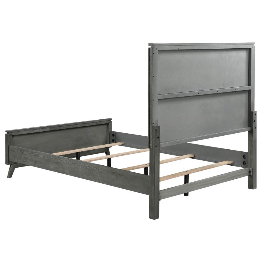 Nathan Grey California King Bed 5 Pc Set - furniture place usa