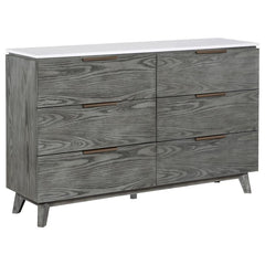 Nathan Grey California King Bed 5 Pc Set - furniture place usa