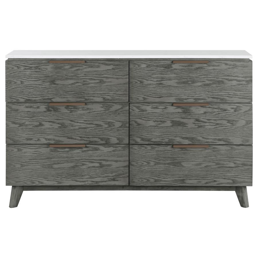 Nathan Grey California King Bed 5 Pc Set - furniture place usa