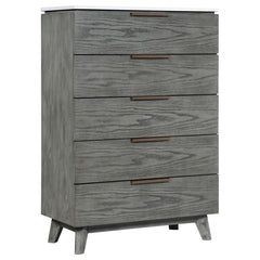 Nathan Grey California King Bed 5 Pc Set - furniture place usa