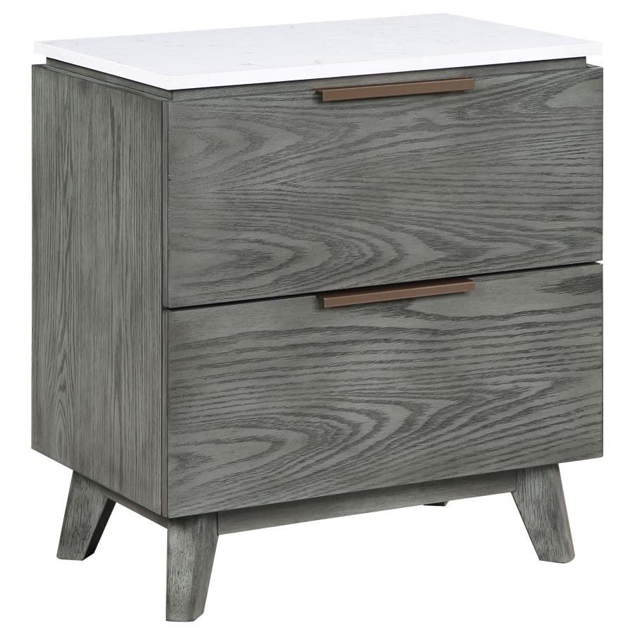 Nathan Grey Queen Bed 5 Pc Set - furniture place usa