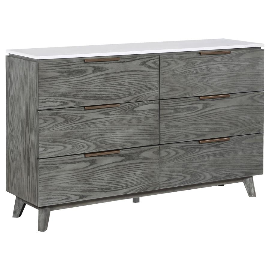 Nathan Grey Queen Bed 5 Pc Set - furniture place usa