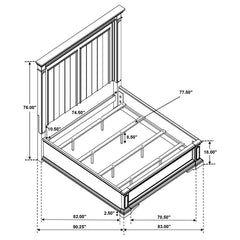 Evelyn White Eastern King Bed 4 Pc Set - furniture place usa