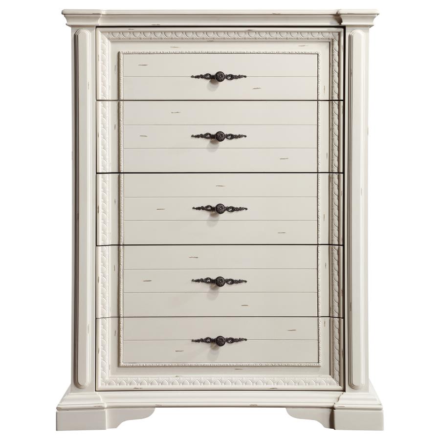 Evelyn White Chest - furniture place usa