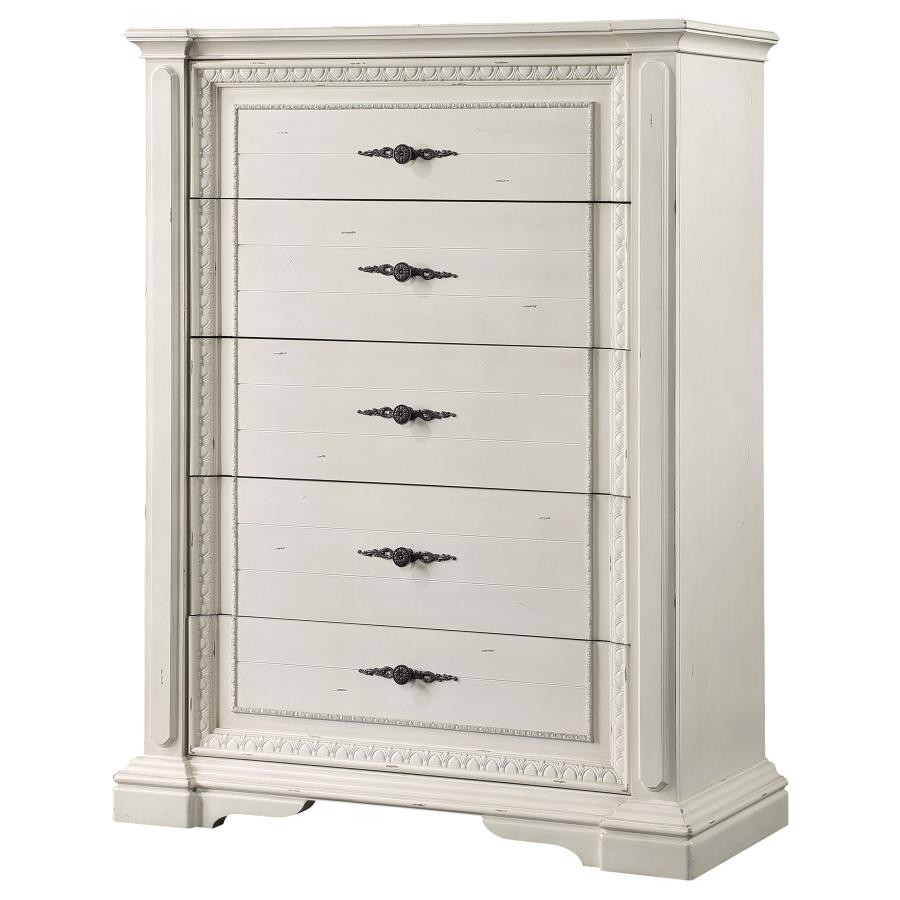 Evelyn White Chest - furniture place usa