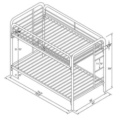 Morgan Blue Twin / Twin Bunk Bed - furniture place usa