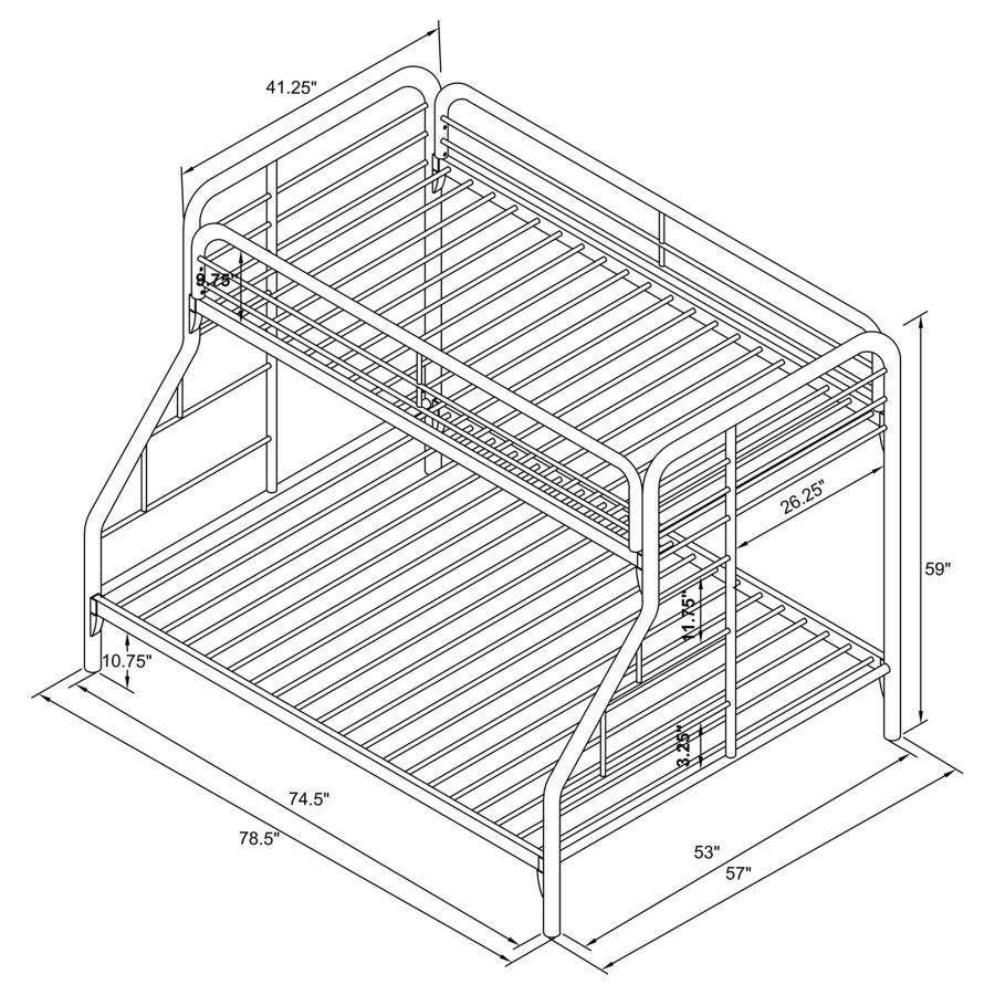 Morgan White Twin / Full Bunk Bed - furniture place usa