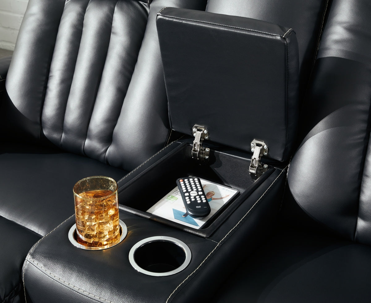 Center Point Reclining Loveseat with Console - furniture place usa