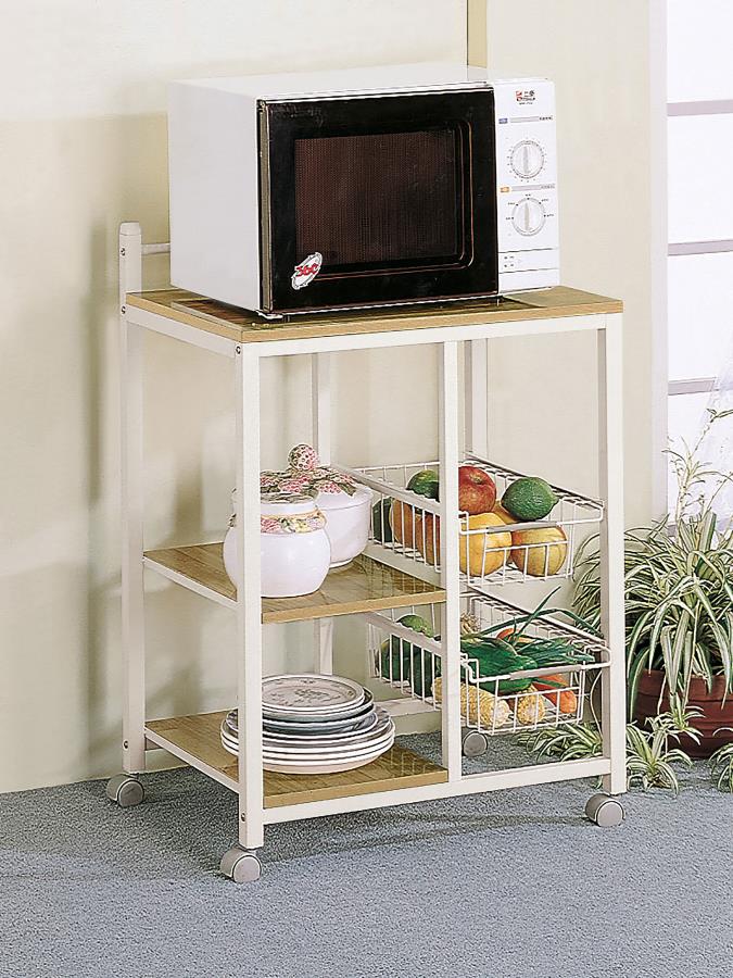 Kelvin White Kitchen Cart - furniture place usa