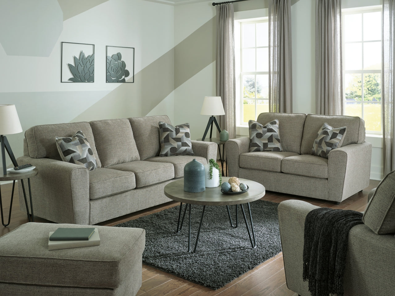 Cascilla Sofa, Loveseat, Chair and Ottoman - furniture place usa