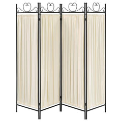 Dove Beige 4 Panel Room Divider - furniture place usa
