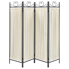 Dove Beige 4 Panel Room Divider - furniture place usa