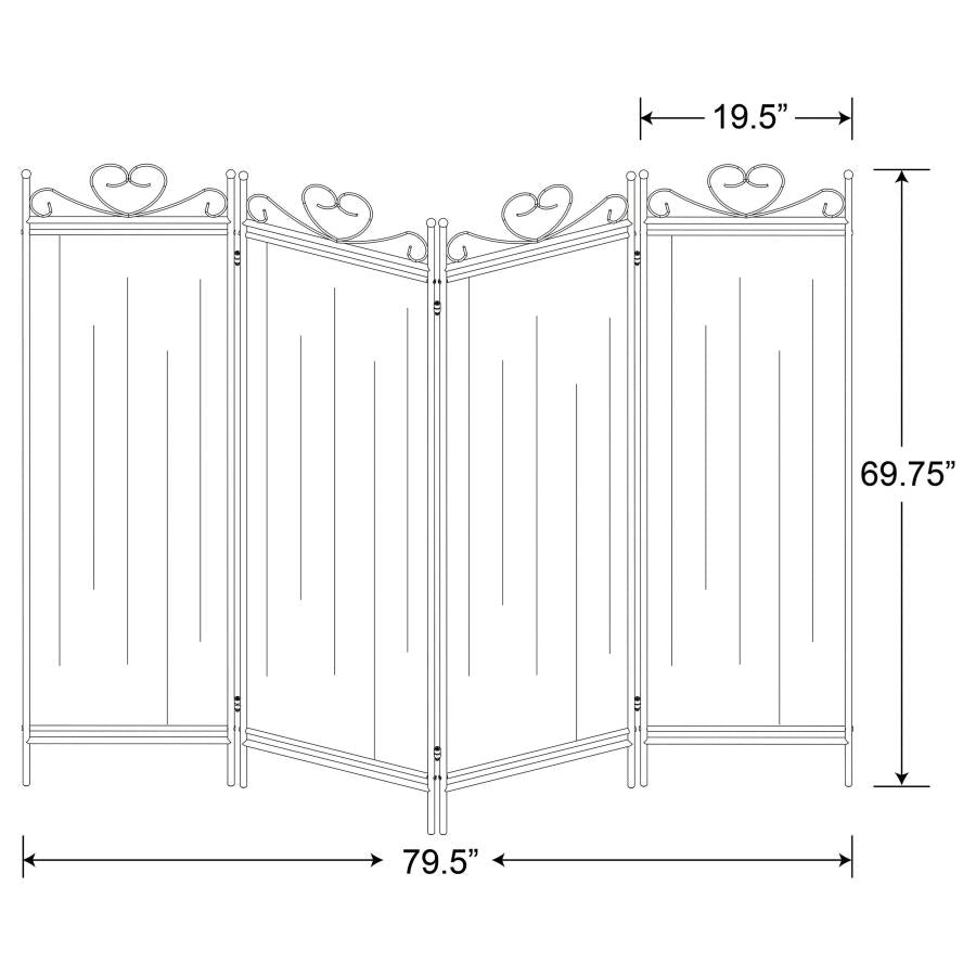 Dove Beige 4 Panel Room Divider - furniture place usa