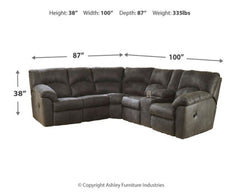 Tambo 2-Piece Sectional with Recliner - furniture place usa