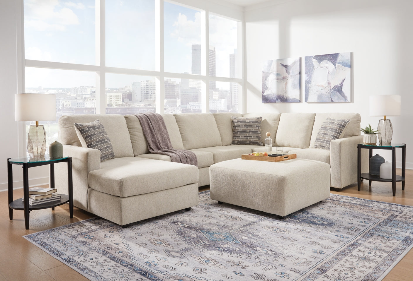 Edenfield 3-Piece Sectional with Ottoman - PKG014853 - furniture place usa