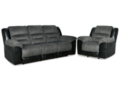 Earhart Sofa and Recliner - furniture place usa