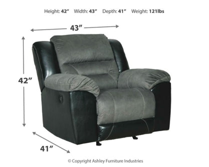 Earhart Sofa and Recliner - furniture place usa