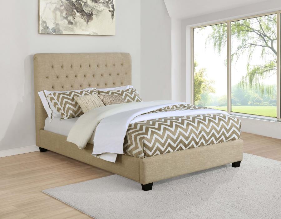 Chloe Beige Full Bed - furniture place usa