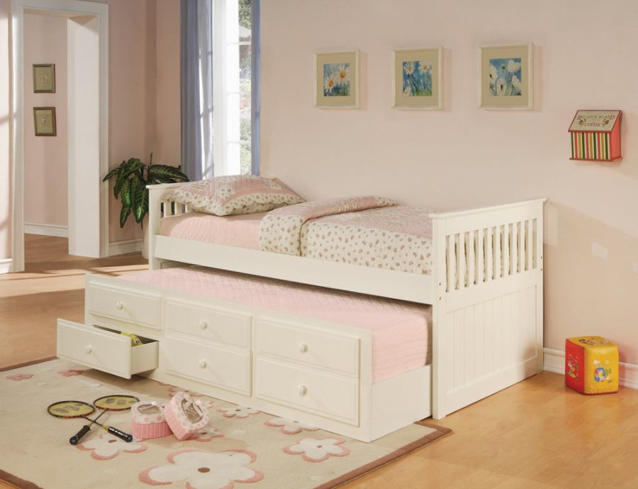Rochford White Twin Daybed W/ Trundle - furniture place usa