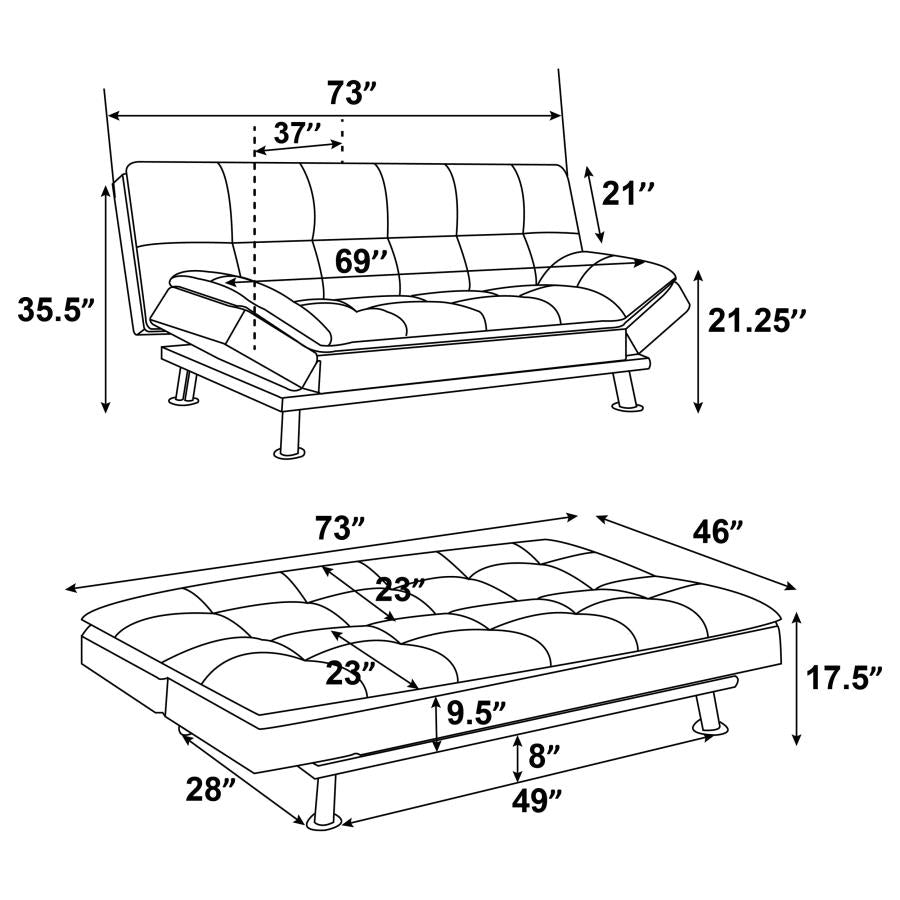 Dilleston White Sofa Bed - furniture place usa