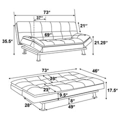 Dilleston White Sofa Bed - furniture place usa