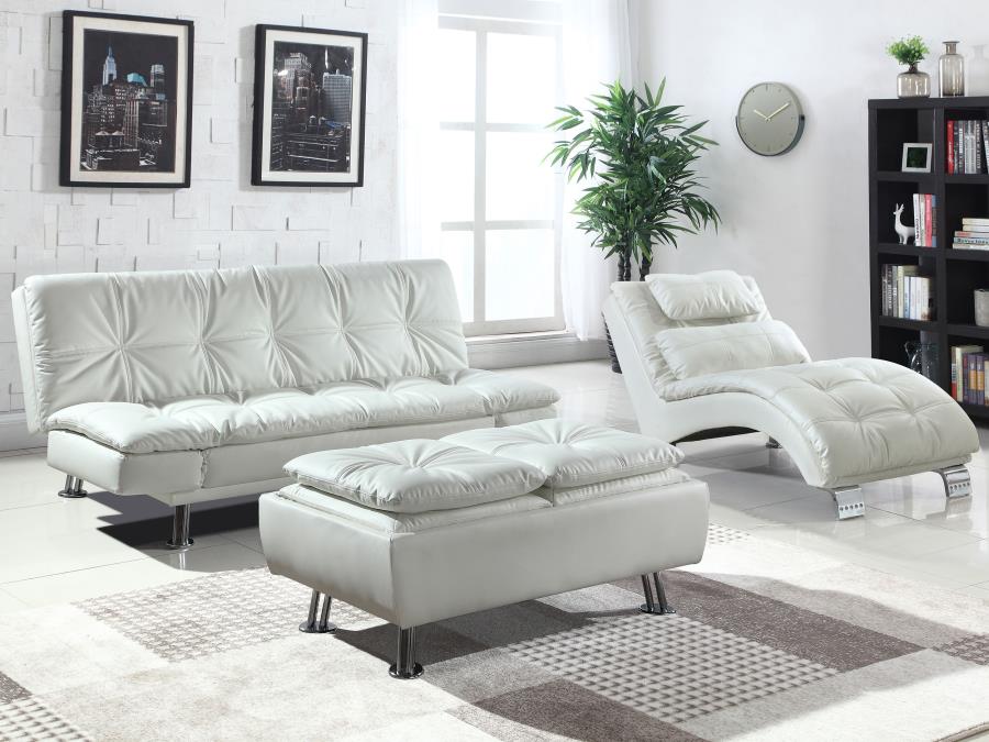 Dilleston White Sofa Bed - furniture place usa