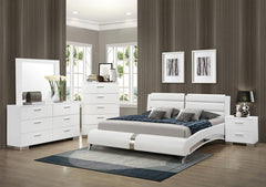 Jeremaine White Queen Bed 4 Pc Set - furniture place usa