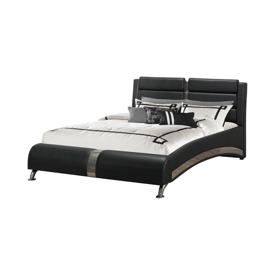 Jeremaine Black Eastern King Bed - furniture place usa