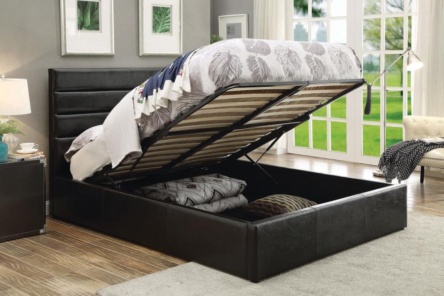 Riverbend Black Queen Storage Bed - furniture place usa