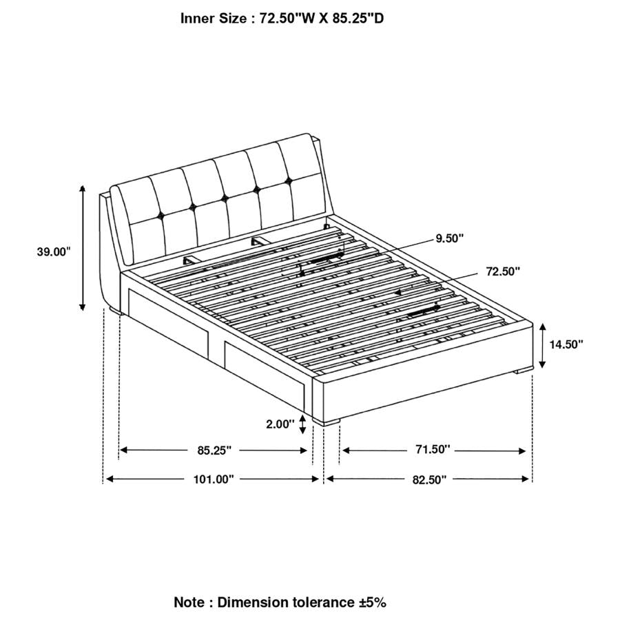 Fenbrook Grey California King Storage Bed - furniture place usa
