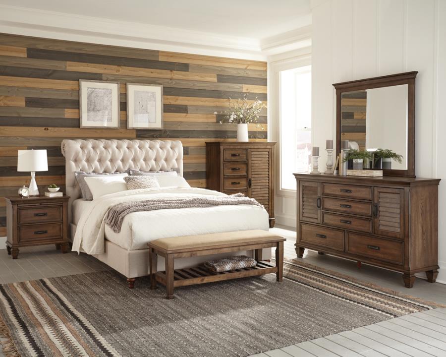 Devon Brown California King Bed 5 Pc Set - furniture place usa