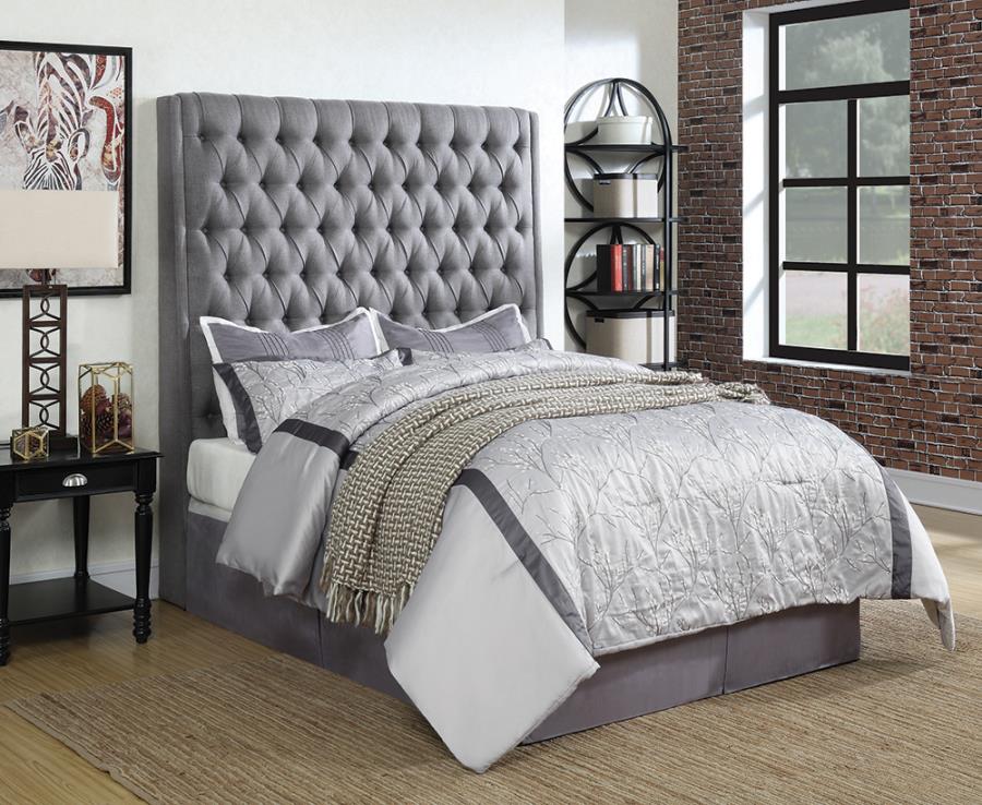 Camille Grey Queen Headboard - furniture place usa