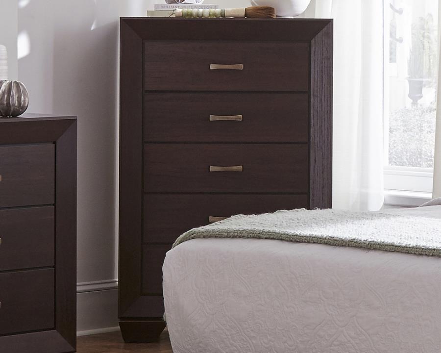 Dorian Brown Twin Bed 5 Pc Set - furniture place usa