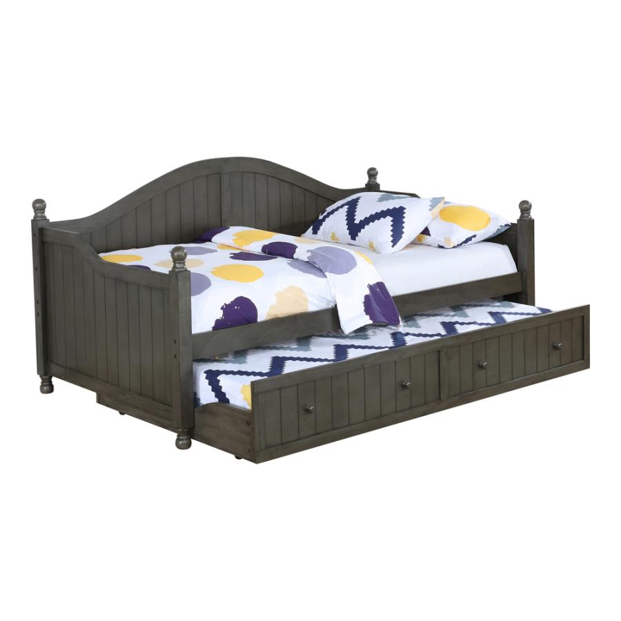 Julie Ann Grey Twin Daybed W/ Trundle - furniture place usa