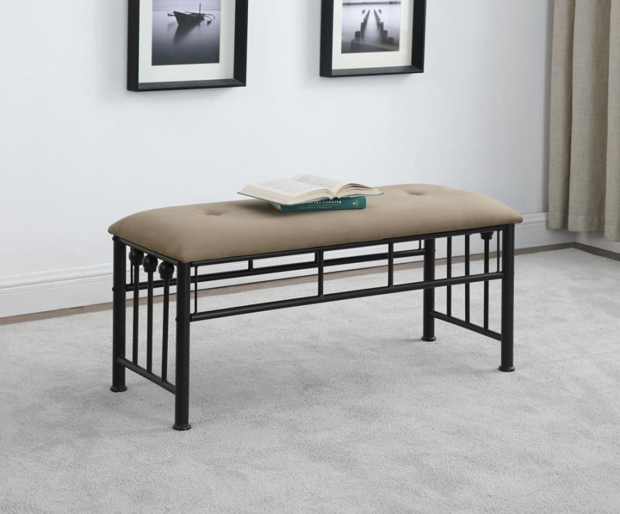 Livingston Brown Bench - furniture place usa
