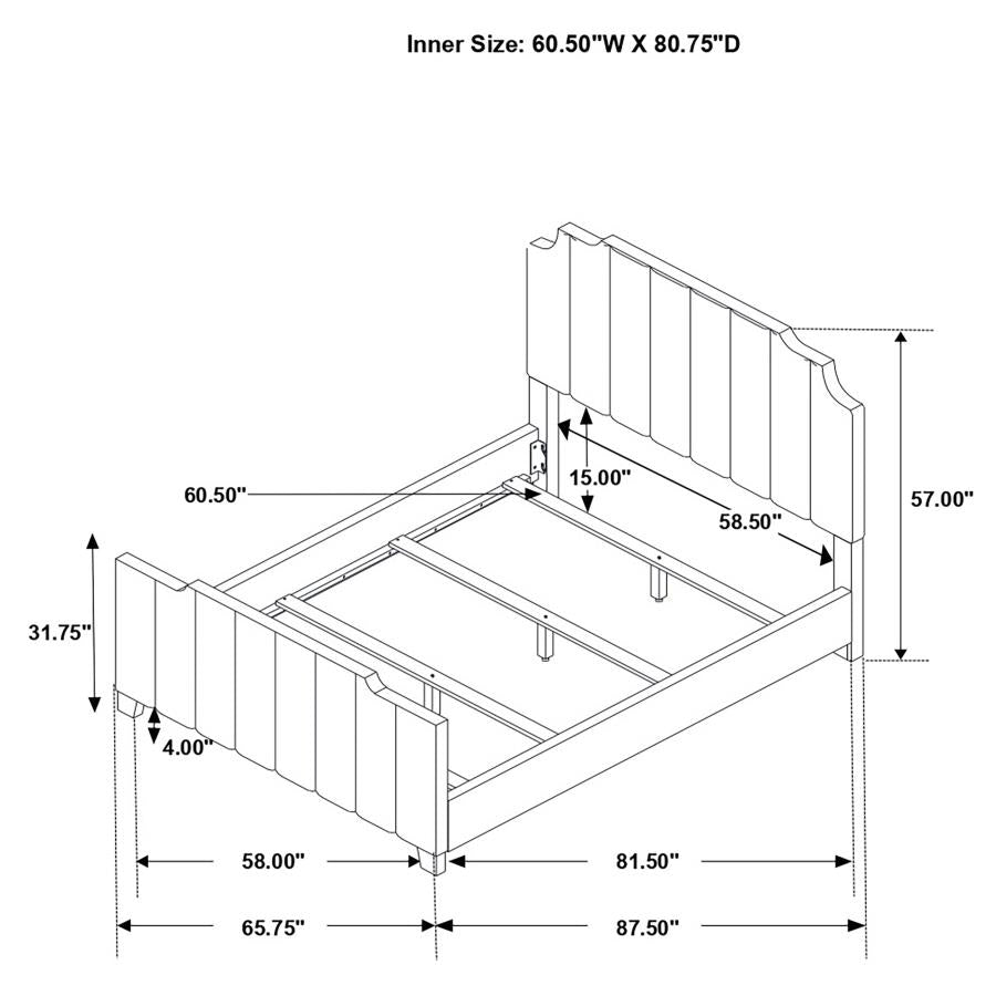 Fiona Grey Queen Bed - furniture place usa