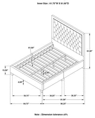 Hailey Black Queen Bed W/ Wing Panel - furniture place usa
