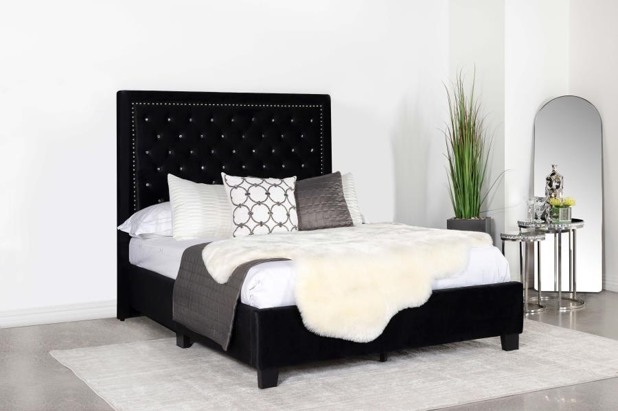Hailey Black Queen Bed - furniture place usa