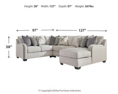 Dellara 4-Piece Sectional with Ottoman - PKG001116 - furniture place usa