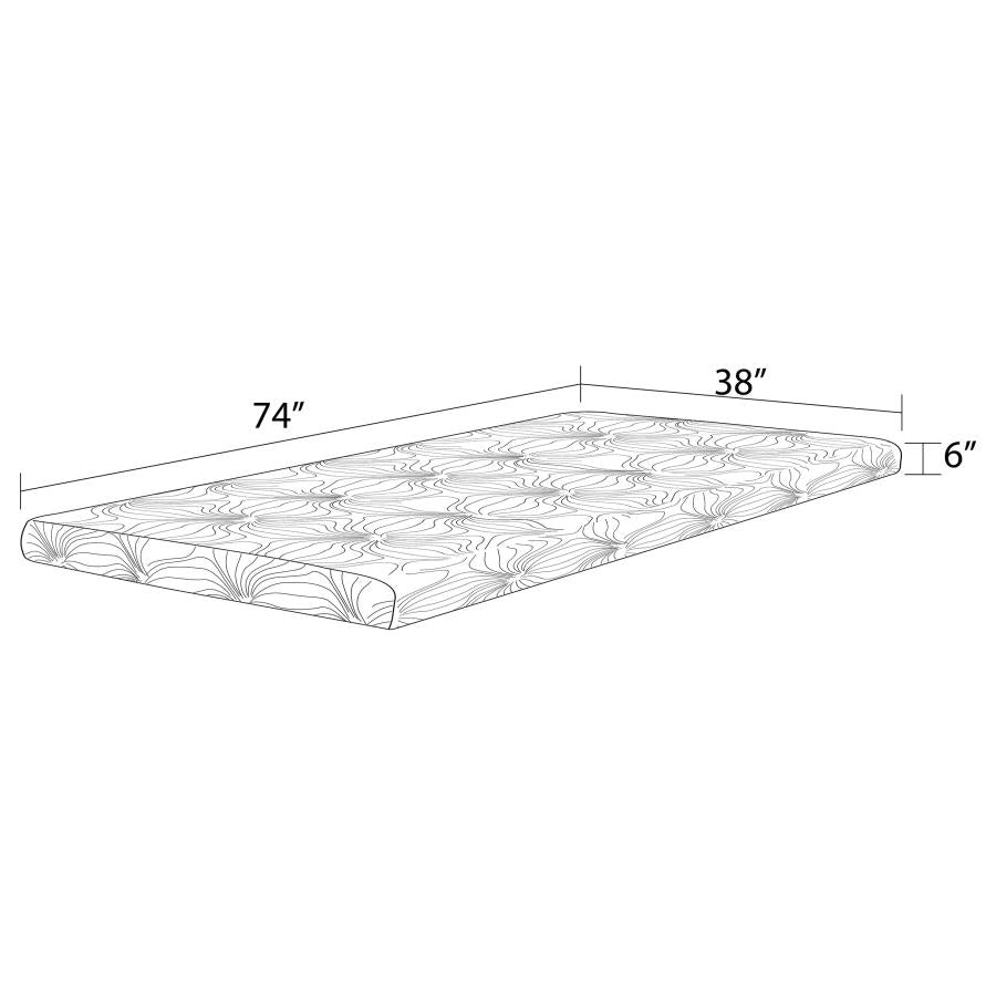 Joseph White 6" Twin Memory Foam Mattress - furniture place usa