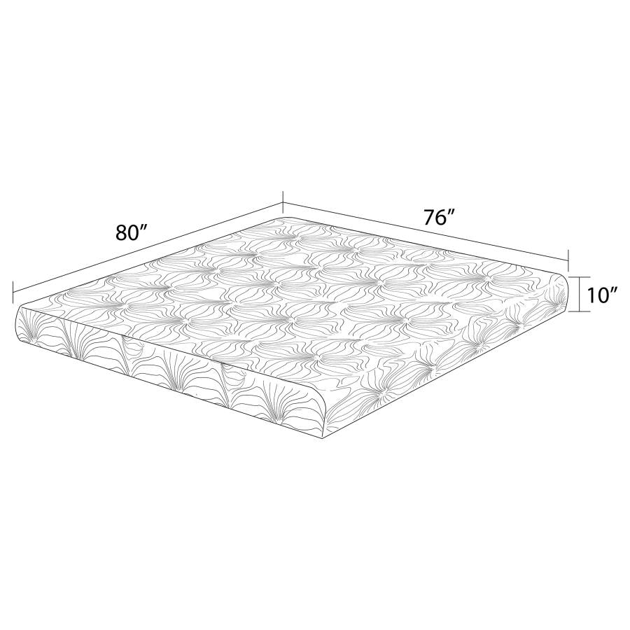 Key White 10" Eastern King Memory Foam Mattress - furniture place usa