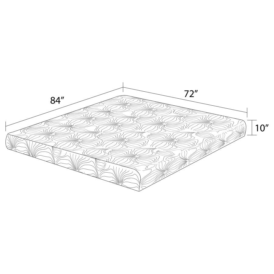 Key White 10" California King Memory Foam Mattress - furniture place usa