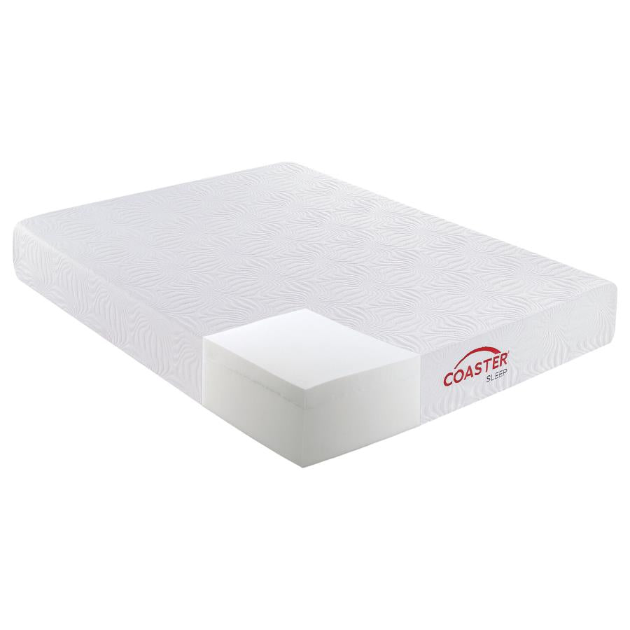 Key White 10" Twin Extra Long Memory Foam Mattress - furniture place usa