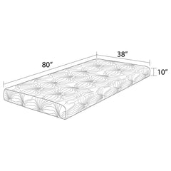 Key White 10" Twin Extra Long Memory Foam Mattress - furniture place usa
