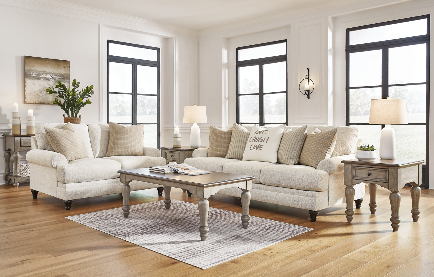 Valerani Sofa and Loveseat - furniture place usa
