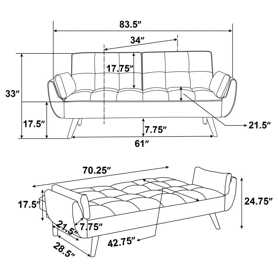 Caufield Grey Sofa Bed - furniture place usa