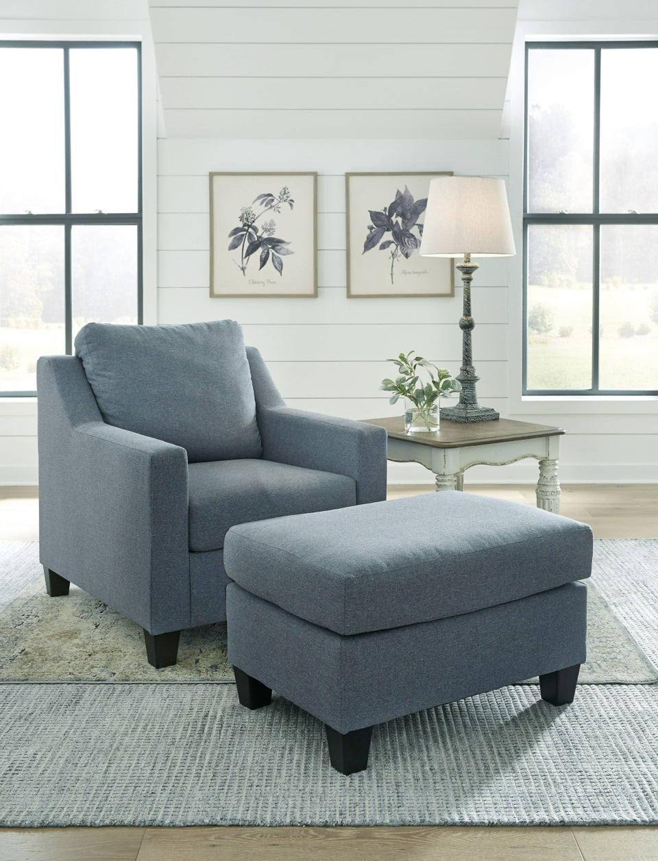 Lemly Chair and Ottoman - furniture place usa