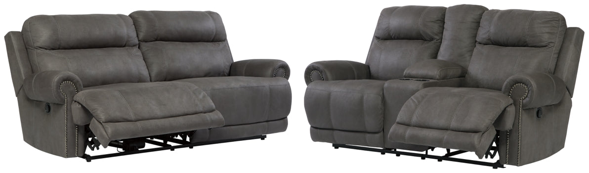 Austere Reclining Sofa and Loveseat - furniture place usa