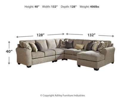 Pantomine 5-Piece Sectional with Ottoman - PKG010947 - furniture place usa