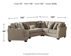 Pantomine 4-Piece Sectional with Ottoman - PKG010943 - furniture place usa